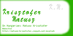 krisztofer matusz business card